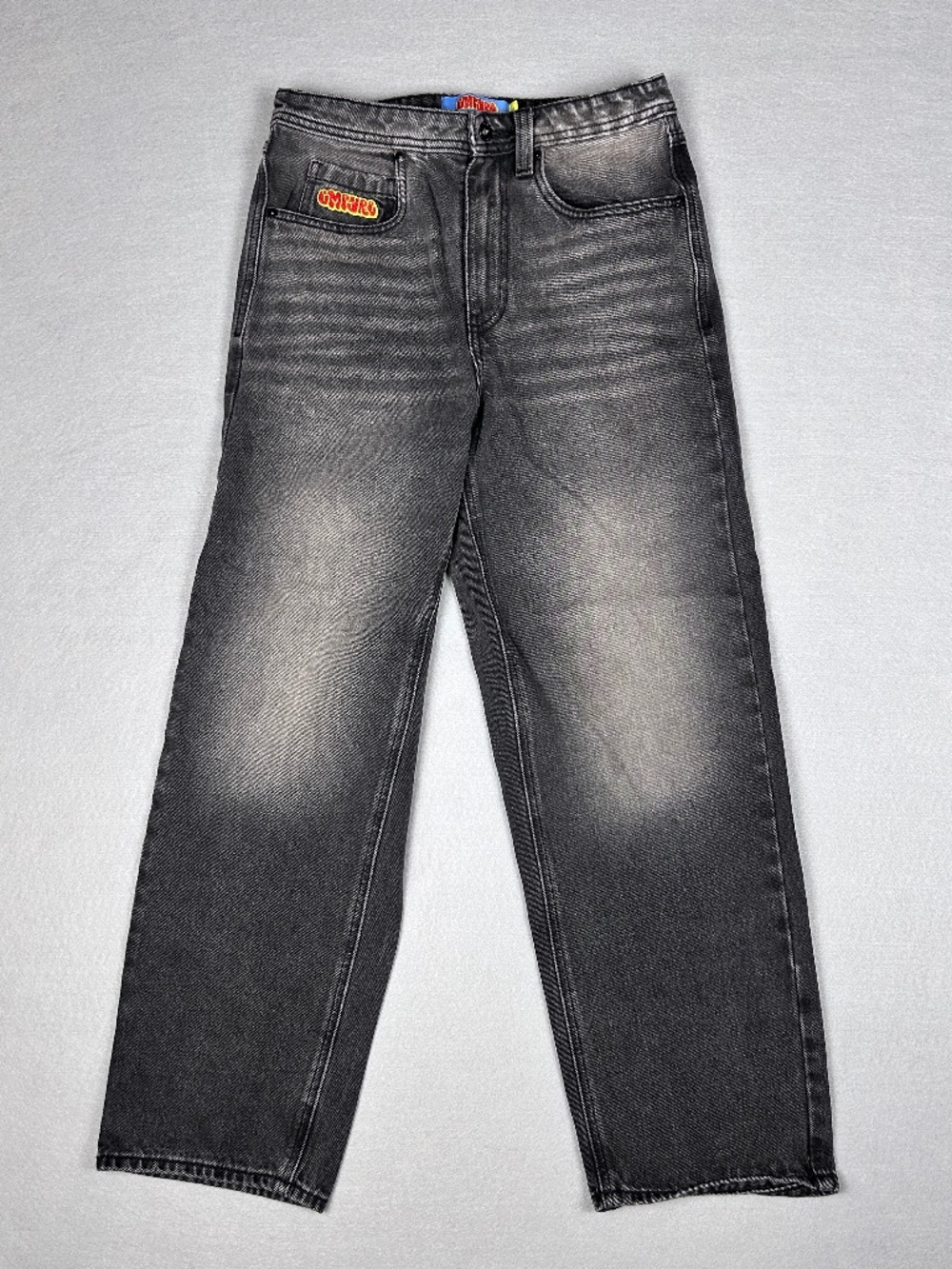 Empyre 90s Skater High-Rise Wide-Leg Faded Black Wash Denim Women's Sz 28